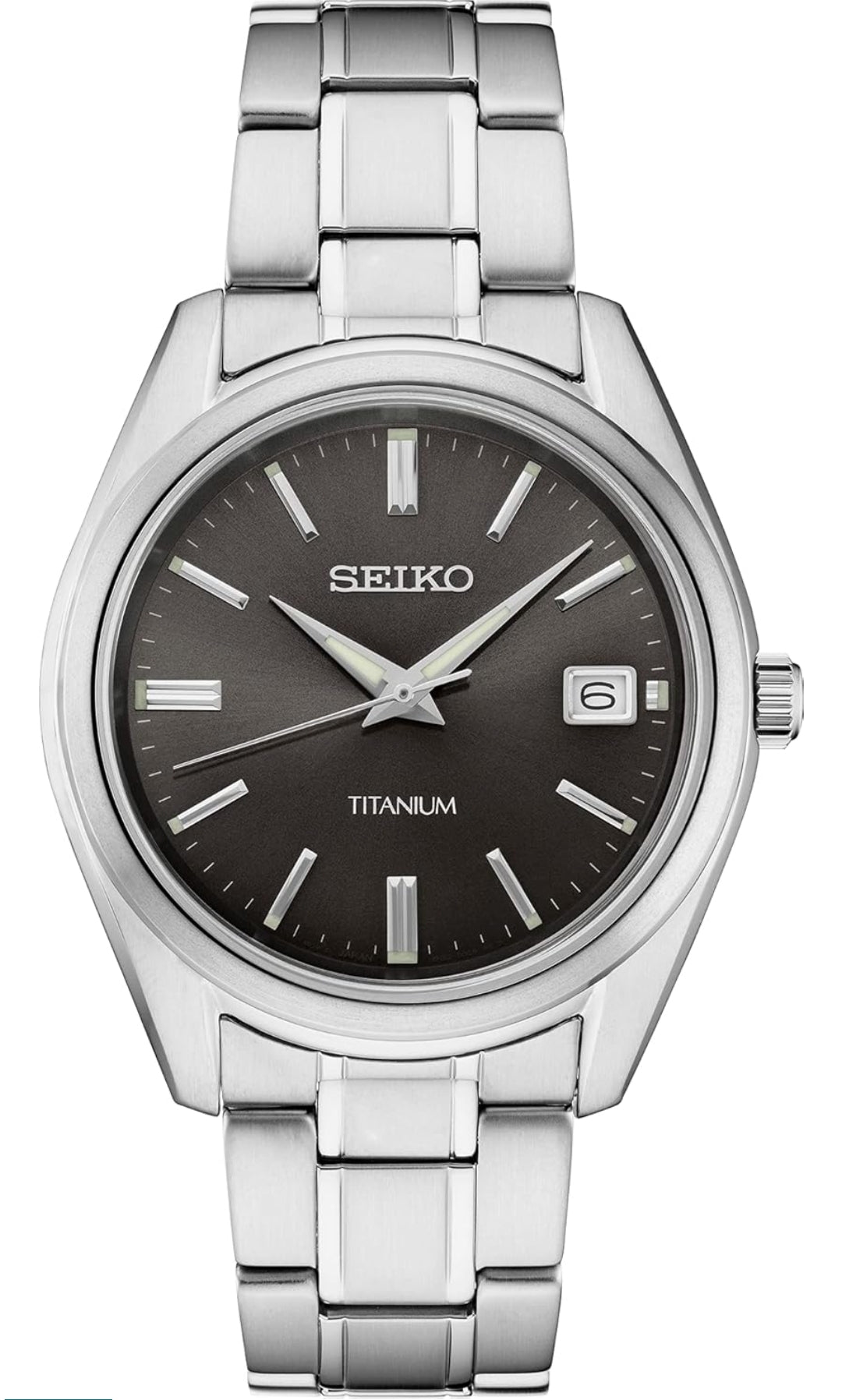 Seiko Mans Noodsaaklike Swart Horlosieplaat