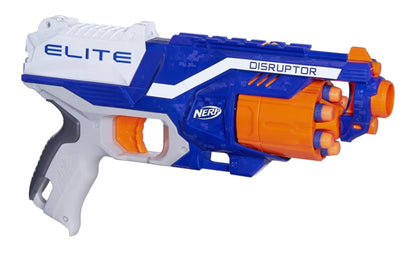 NERF Disruptor Elite Blaster - 6-Dart Rotating Drum, Slam Fire, Includes 6 Official Nerf Elite Darts