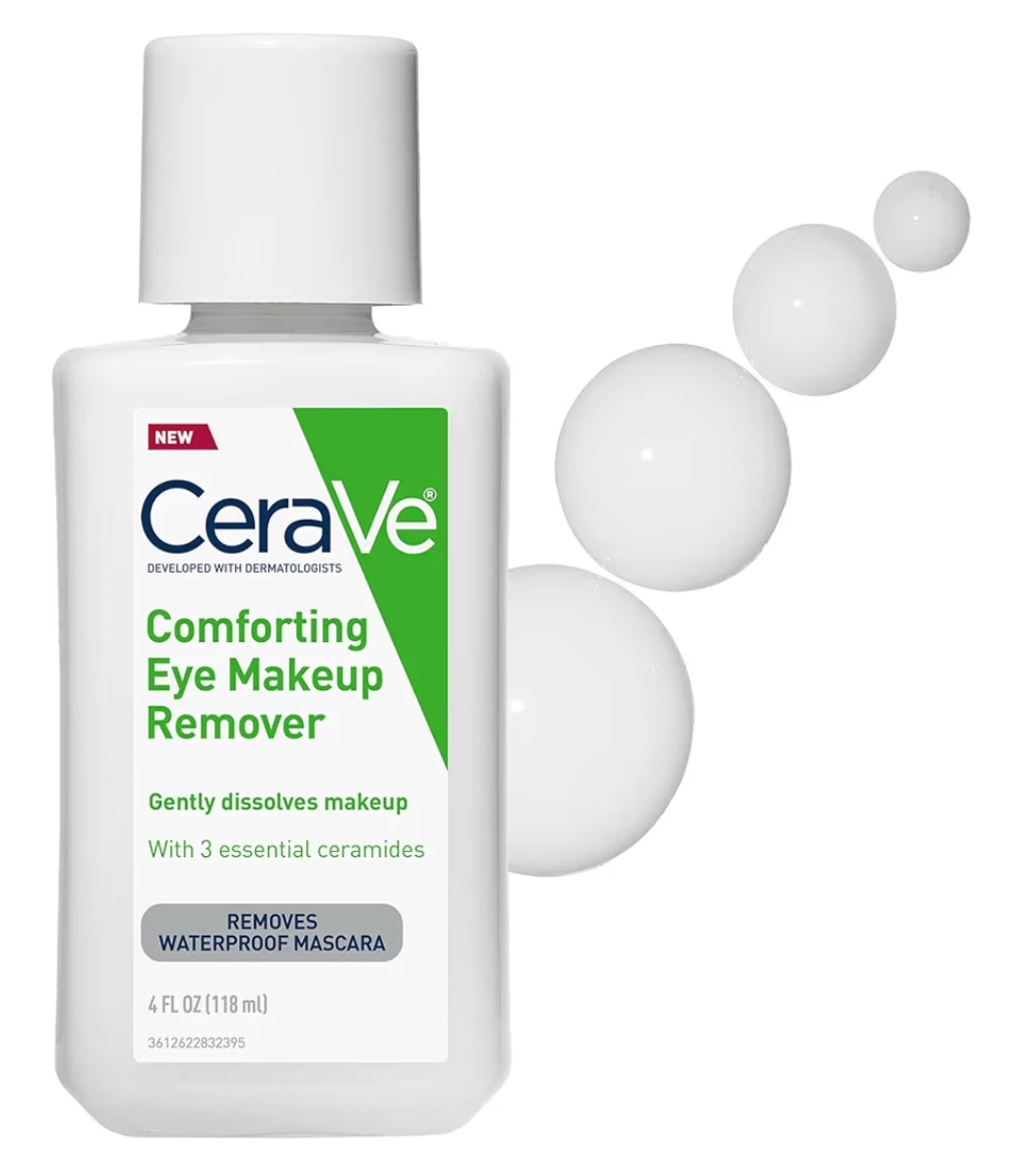 CeraVe Ooggrimeringverwyderaar met Hialuronzuur en Skeramiede, Waterdig, Nie-komedogenies, Geurvry - (120 ml)