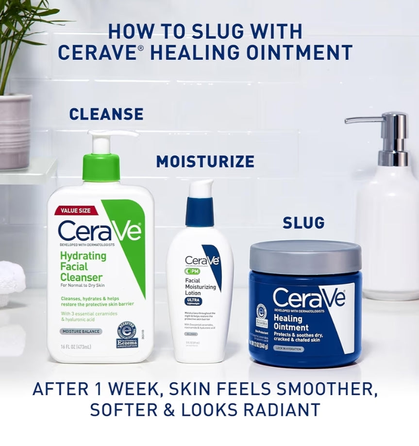 CeraVe Helende Salf, Hidrerende Velbeskermer Hialuronzuur & Seramiede Vry van Geur & Lanolien (12 Oz)