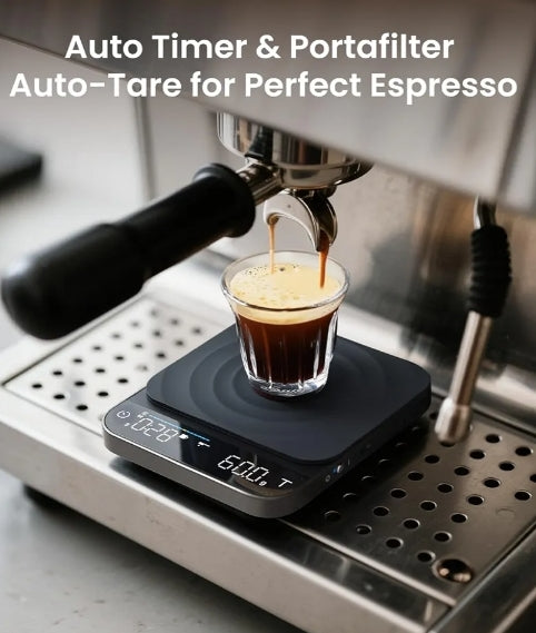 Smart Tape Measure with Large Display, and Rechargeable Coffee Scale, Espresso Scale with Timer