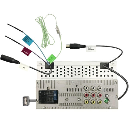 JVC Dubbel DIN in-dash 6.8" Raakskerm Bluetooth USB Digitale Multimedia Motorradio-ontvanger, 4X 6x8 300 Watt Maksimum Krag 2-rigting Motorklankluidsprekers, 22" Antenna, 16 Gauge 50 voet Luidsprekerkabel