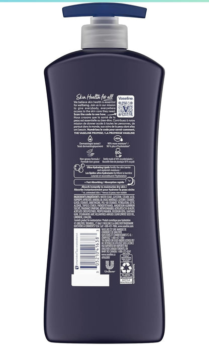 Vaseline Men Fast Absorbing 3-in-1 Face, Hands & Body Lotion for Men, 4 pack For Dry Skin,Absorbs in Just 15 Seconds for Moisturized Skin 20.3 Oz