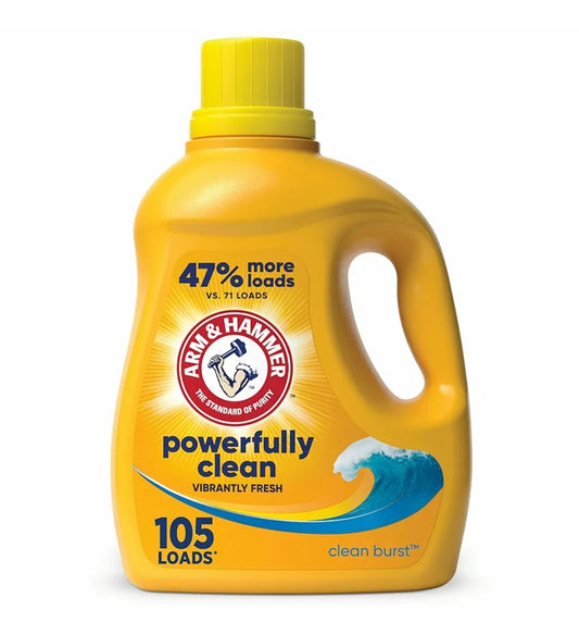 ARM & HAMMER Clean Burst, 105 Wasbeurte Vloeibare Waspoeier (105 fl oz)