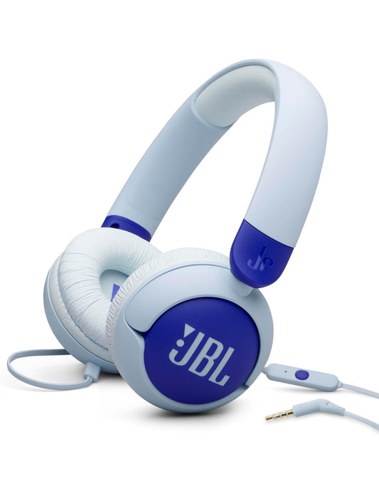 JBL Junior 320 - Wired on-Ear Kids Headphones Safe Sound  Built-in mic, Fit for Kids - (Blue)