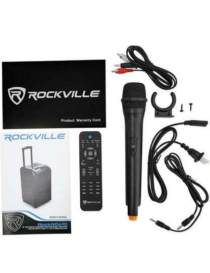 Rockville ROCKnGo 10" Herlaaibare PA-luidspreker met Bluetooth+Headset+Draadlose Mikrofoon