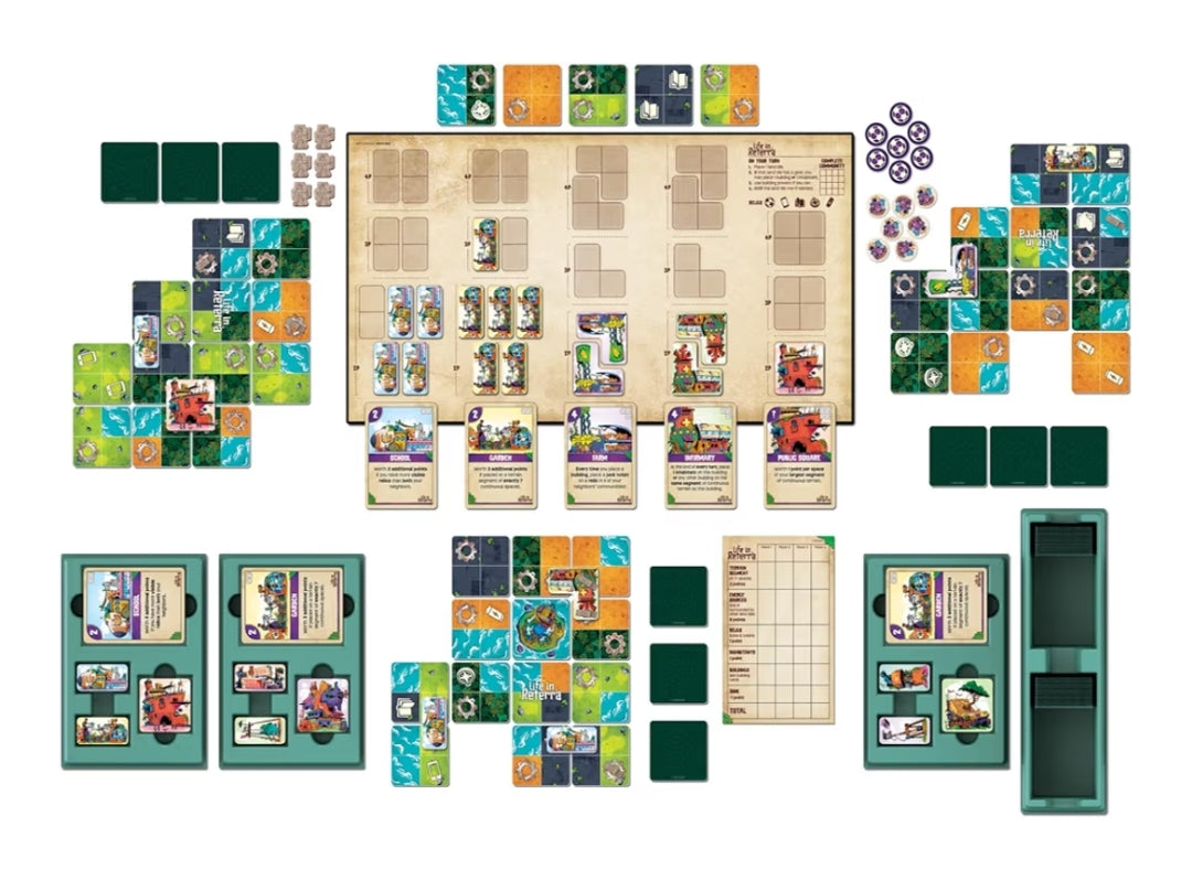Life in Reterra Strategy Board Game - A Community (Re) Building Game - 2 to 4 Players - Games for Adults & Families