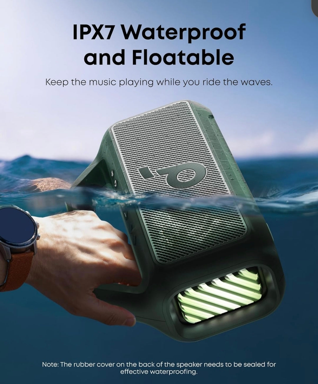 Soundcore Boom 2 By Anker, Outdoor Speaker, 80W, Subwoofer, BassUp 2.0, 24H Playtime, IPX7 Waterproof, Floatable, RGB Lights, USB-C, Custom EQ, Bluetooth 5.3, Portable for Camping, Beach, and Backyard