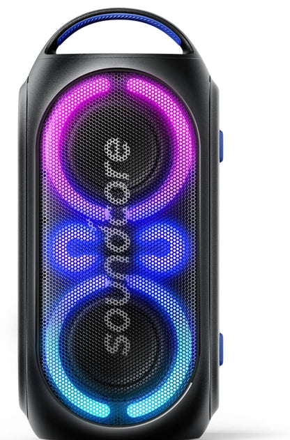 Soundcore Anker Rave Party 2 Portable Speaker, 120W Stereo Sound, PartyCast 2.0, Light Show, IPX4 Water-Resistant, 16H Playtime, Mic Input, Custom EQ & Bass Up for Party, Tailgating, Backyard, Pool