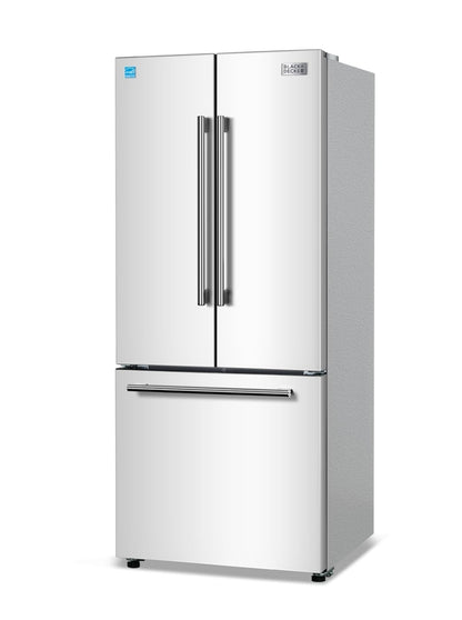 BLACK+DECKER 16 Kub. Vt. Franse Deur Yskas met Ingeboude Ysmaker, Volgrootte Yskas met Ondergemonteerde Vrieslaai, ENERGY STAR gesertifiseer, Wit