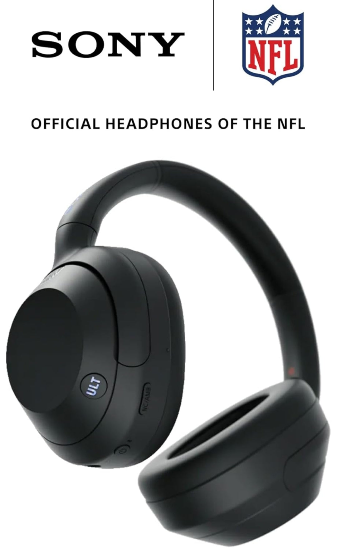 Sony ULT WEAR Oor-die-oor Geraasdempende Bluetooth-koptelefoon met ingeboude Alexa, Gemaklike Ontwerp, 30-uur Battery (Swart)