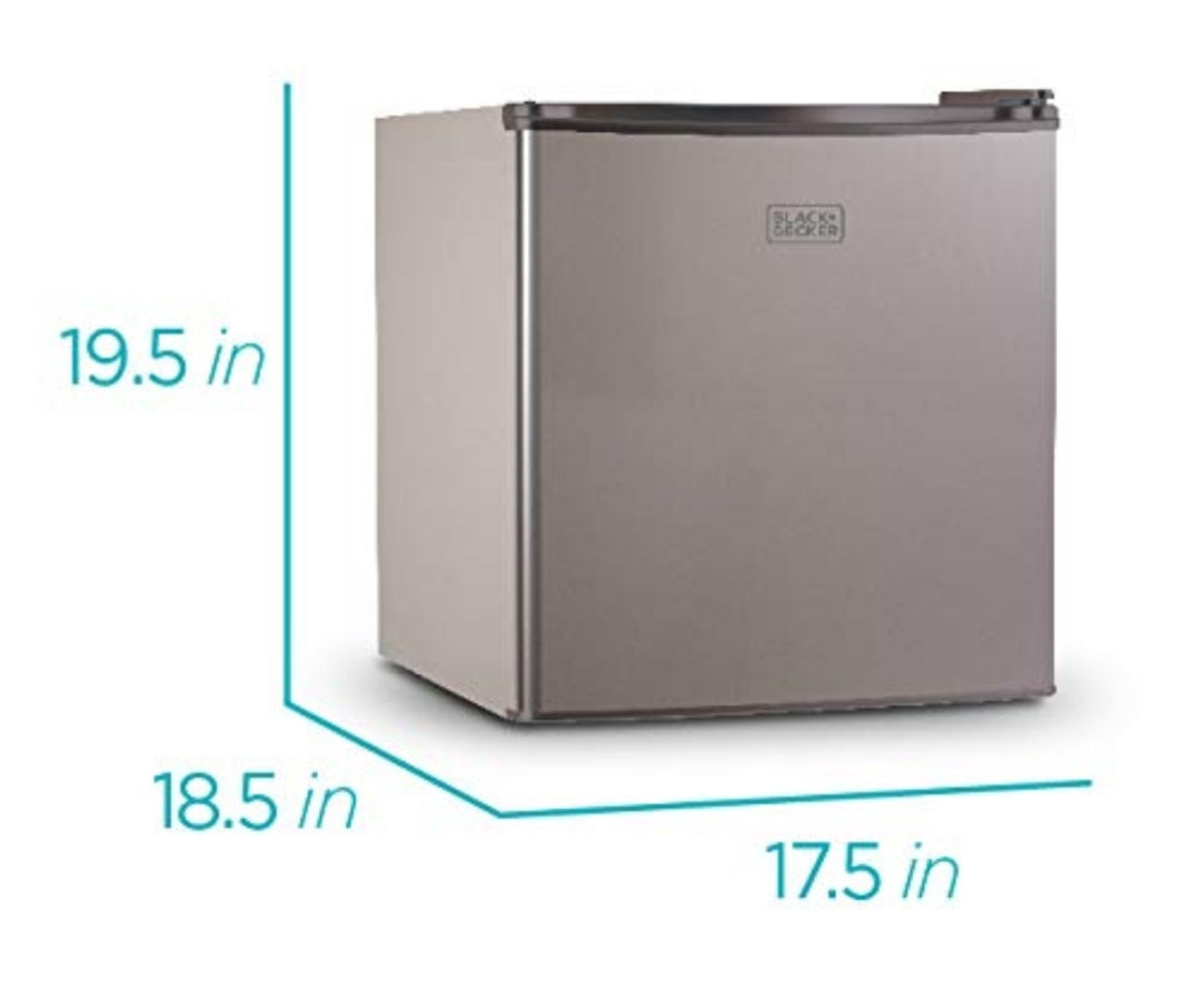 BLACK+DECKER BCRK17V Kompakte Yskas Energiedoeltreffend Enkeldeur Mini Yskas met Vrieskas, 1.7 Kubieke Voet, VCM, Silwer