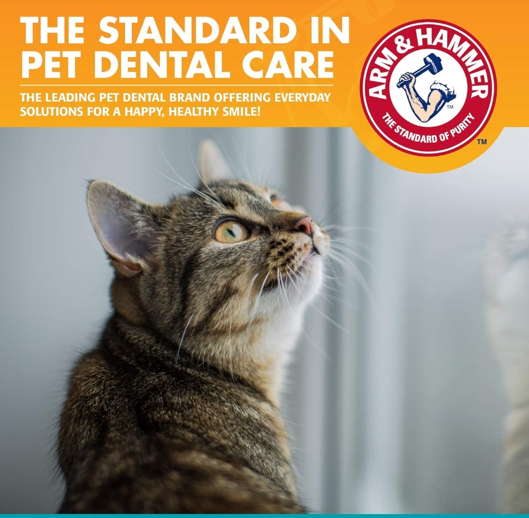 Arm & Hammer for Pets Dental Kit for Cats - 3 Piece Set Includes Toothpaste Fingerbrush Tasty Tuna Flavor(2.5 oz)