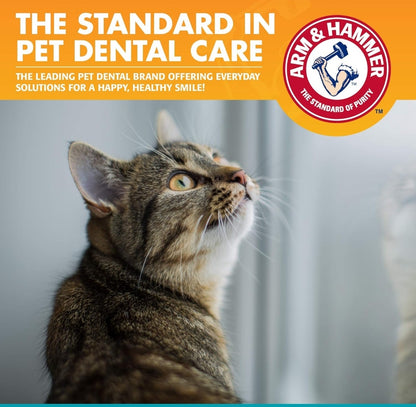 Arm & Hammer for Pets Dental Kit for Cats - 3 Piece Set Includes Toothpaste Fingerbrush Tasty Tuna Flavor(2.5 oz)