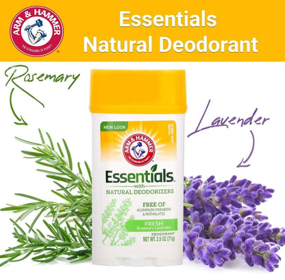 Arm & Hammer Essentials Deodorant, Fresh - 2.5 oz. (Pack of 2)
