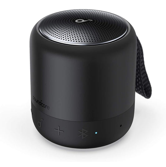 Soundcore Anker Mini 3 Bluetooth-luidspreker, waterdigte IPX7, BassUp- en PartyCast-tegnologie, USB-C, aanpasbare EQ vir tuis- en draagbare gebruik