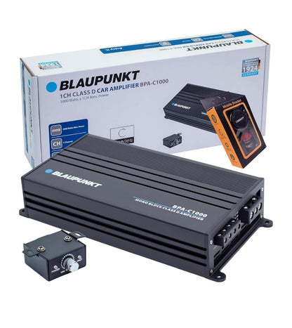 BLAUPUNKT BPA-C1000 Elite C-Series Car Audio Mono Block Class D Amplifier - 1000 Watts x 1-Channel Rms - 2000 Watts Max Power Monoblock Amp - Black
