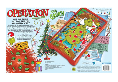 Operation: The Grinch Board Game | Classic Dr. Seuss Art & Custom Funatomy Parts