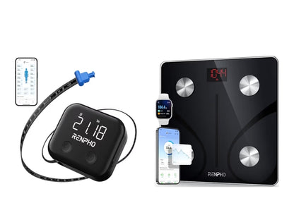 Smart Scale for Body Weight & Smart Body Measuring Rechargeable Tape with LED Display
