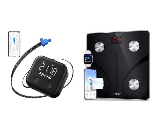 Smart Scale for Body Weight & Smart Body Measuring Rechargeable Tape with LED Display