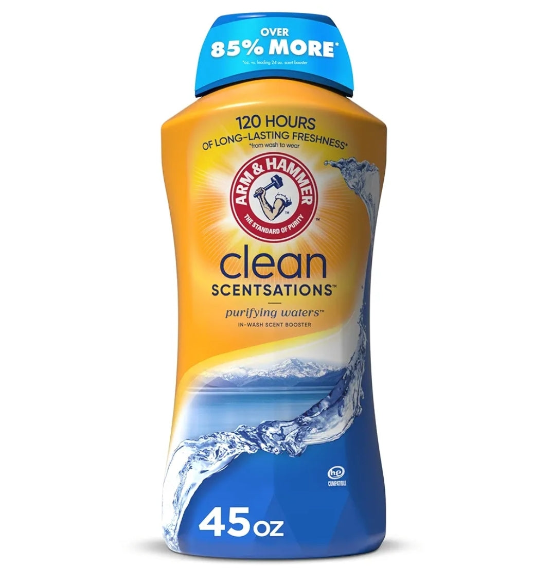 ARM & HAMMER Clean Scentsations In-Wash Laundry Scent Booster - Purifying Waters scent (45 Oz)