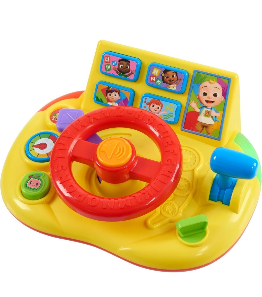 CoComelon Learning Steering Wheel with Lights and Sounds, Learning & Education, Batteries Included, Medium, Kids Toys for Ages 3 Up by Just Play