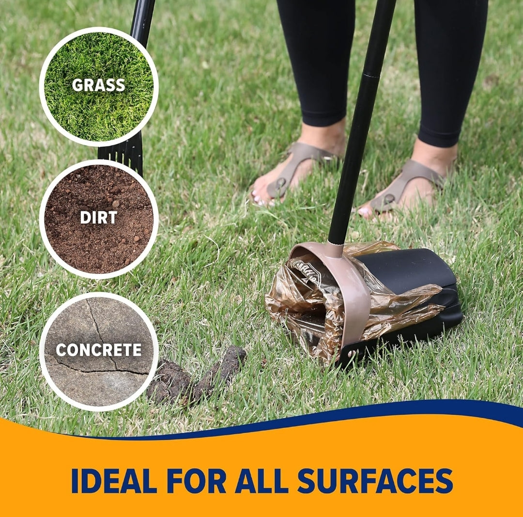 Arm & Hammer Dog Pooper Scooper Swivel Bin & Rake - Black (2 Heavy Duty Scented Waste Bags Included)