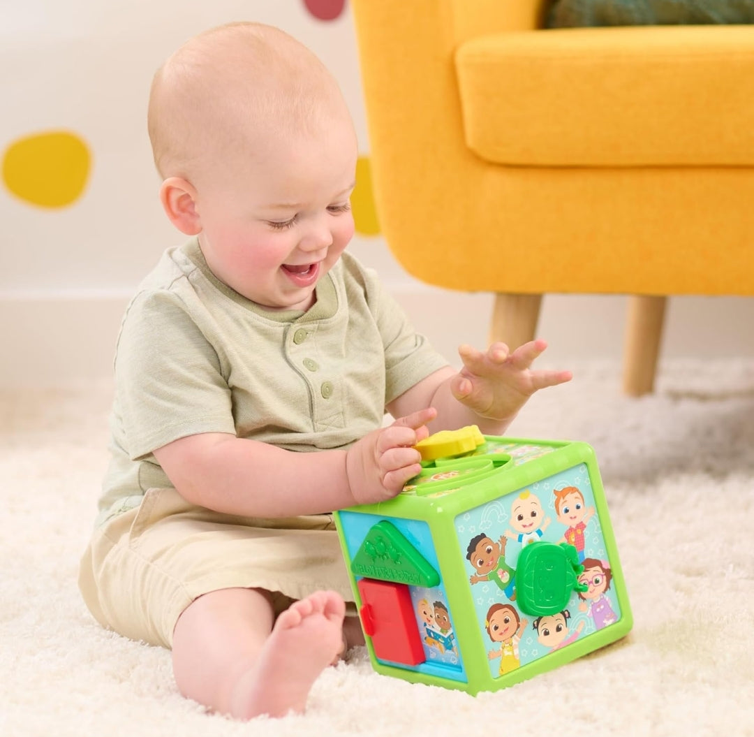 Just Play CoComelon 6-inch Busy Block, Educational and Early Learning Activity Cube, Kids Toys for Ages 06 Month