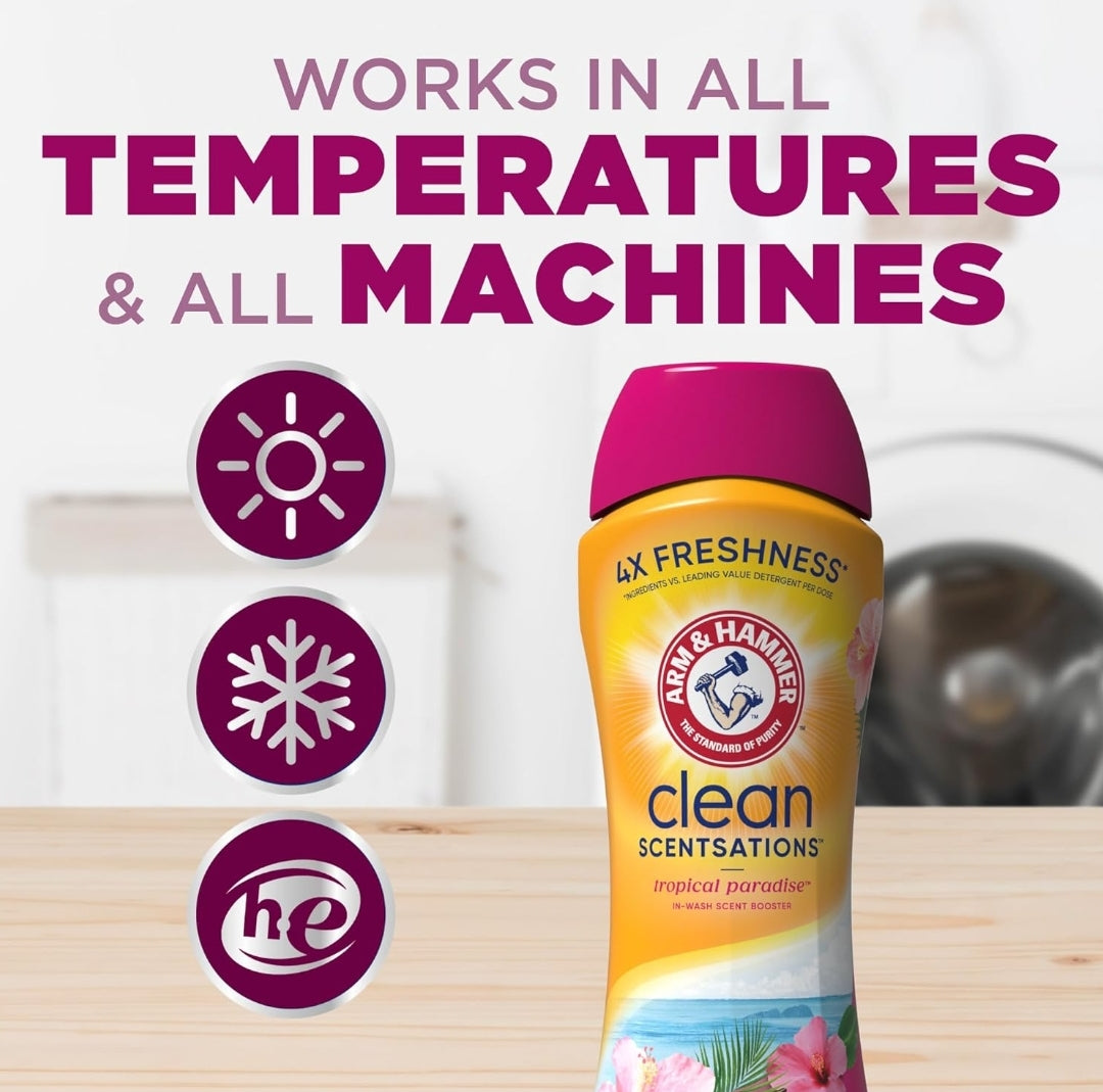 Arm & Hammer In-Wash Scent Booster - Tropical Paradise (24 oz) Pack of 4