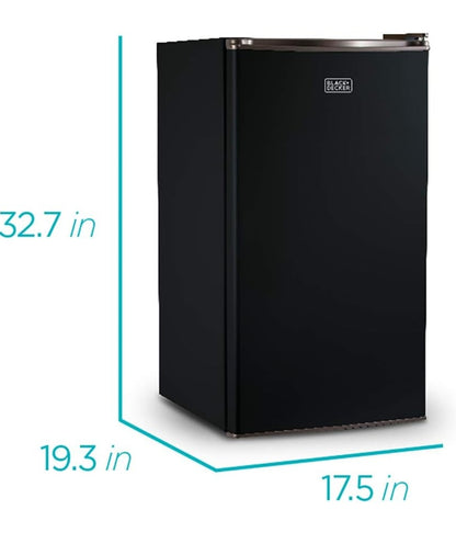 BLACK+DECKER BCRK32B Kompakte Yskas Energie Star Enkeldeur Mini Yskas met Vrieskas, 3.2 Kubieke Voet, Swart