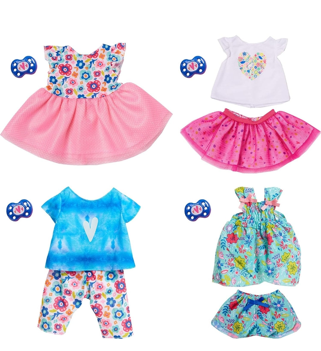 Baby Alive Single Outfit Set, Floral Dress for Baby Dolls, Teal with Flowers, Doll Not Included, Kids Toys for Ages 3 Up by Just Play
