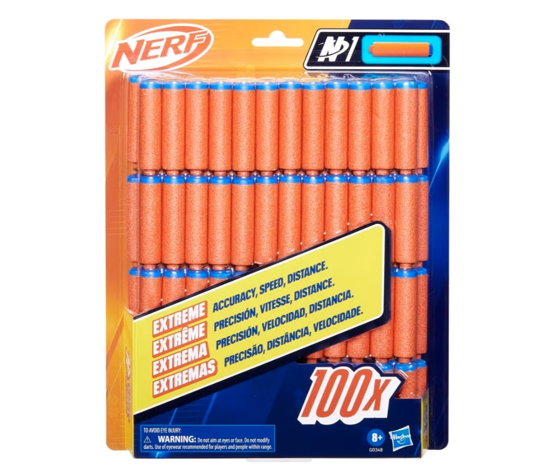 Nerf N Series N1 Darts, Includes 100 Darts, Compatible Only w/ Nerf N Series Blasters (1PK)
