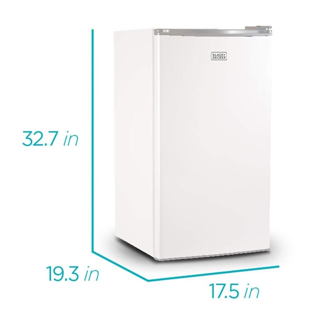 BLACK+DECKER Kompakte Yskas Energie Star Enkeldeur Minikoelkas met Vrieskas, 3.2 Kubieke Voet, Wit