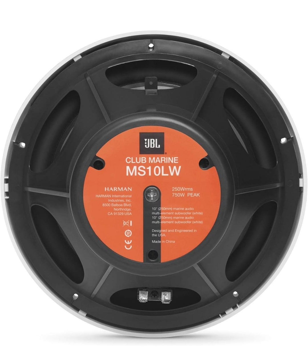JBL Club Marine Subwoofer 10 Inches with RGB Lighting 750W - (Black)