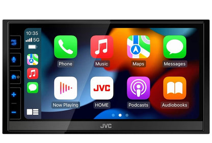 JVC KW-M780BT Apple CarPlay Android Auto Digitale Mediaspeler, Dubbel Din, 6.8 Duim LCD Raakskerm, AM/FM, Bluetooth, MP3-speler, USB-poort, iDatalink Maestro, SiriusXM, Klas D Amp, Motorradio