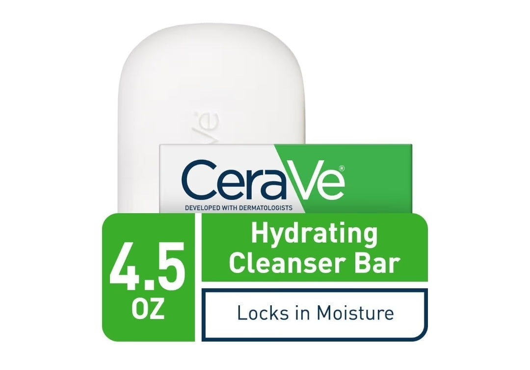 CeraVe Hydrating Cleanser Bar - Seepvrye Liggaam- en Gesigsreiniger met 5% Bevogtigende Room - 4.5 Oz