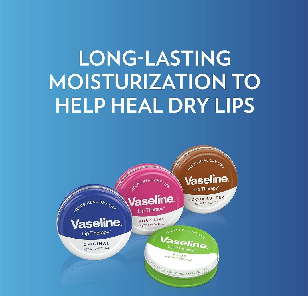 Vaseline Lip Therapy Lip Balm Tin Rosy Lips 0.6 oz 6 Count