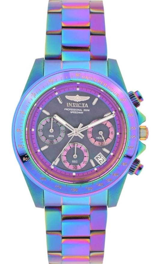 Invicta Mans 23941 Speedway Kwarts Chronograaf Swart Skakel Horlosie