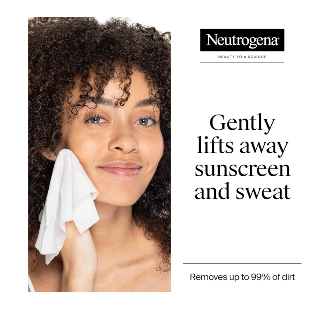 Neutrogena Sagte Gesigsreinigingsdoekies Ultra-sagte Micellêre Reinigingsdoekies Geurloos Vir Sensitiewe Vel, Hipoallergeen (25 stuks)