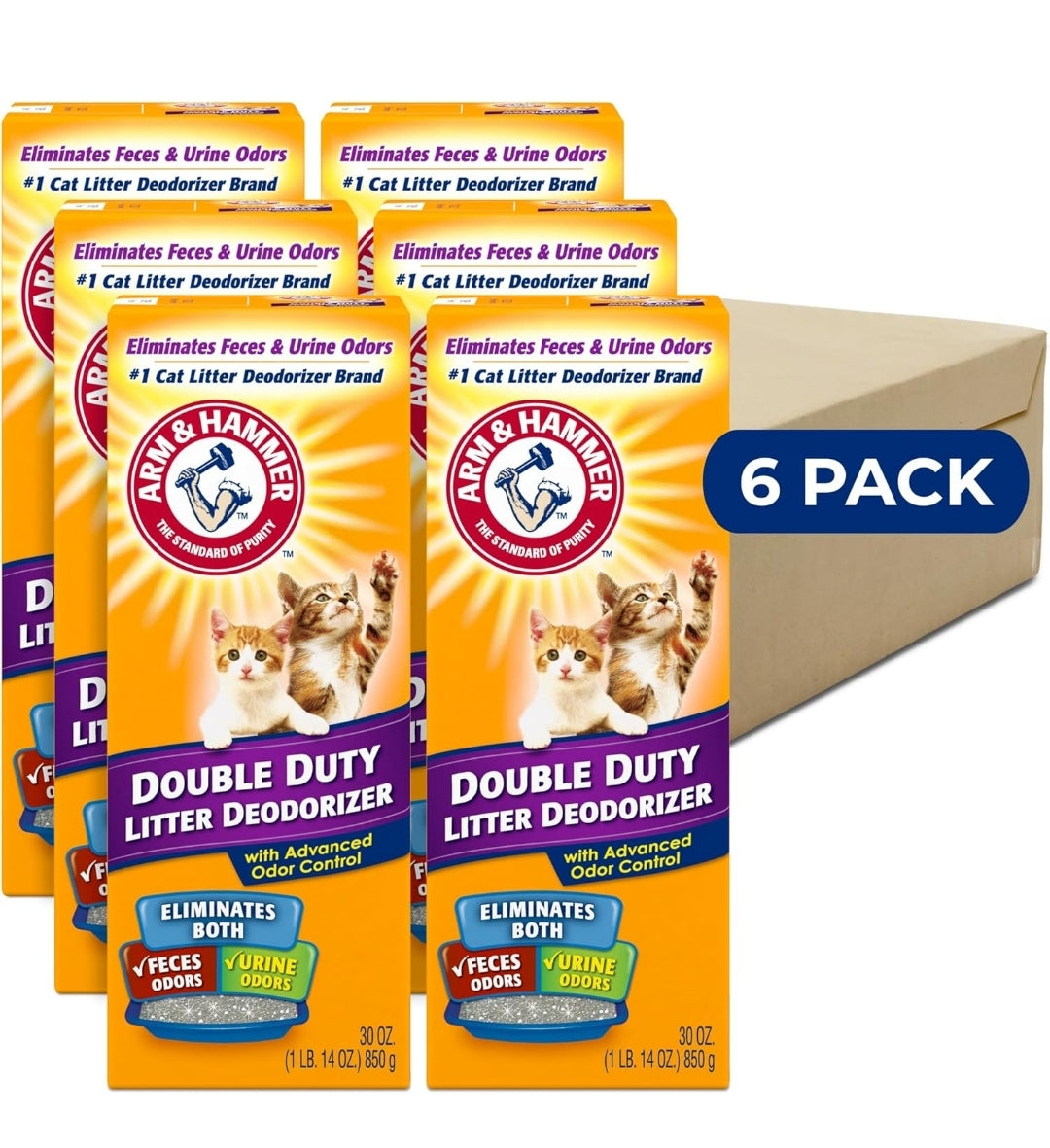 ARM & HAMMER Cat Litter Deodorizer Double Duty - 30 oz (6 Pack)
