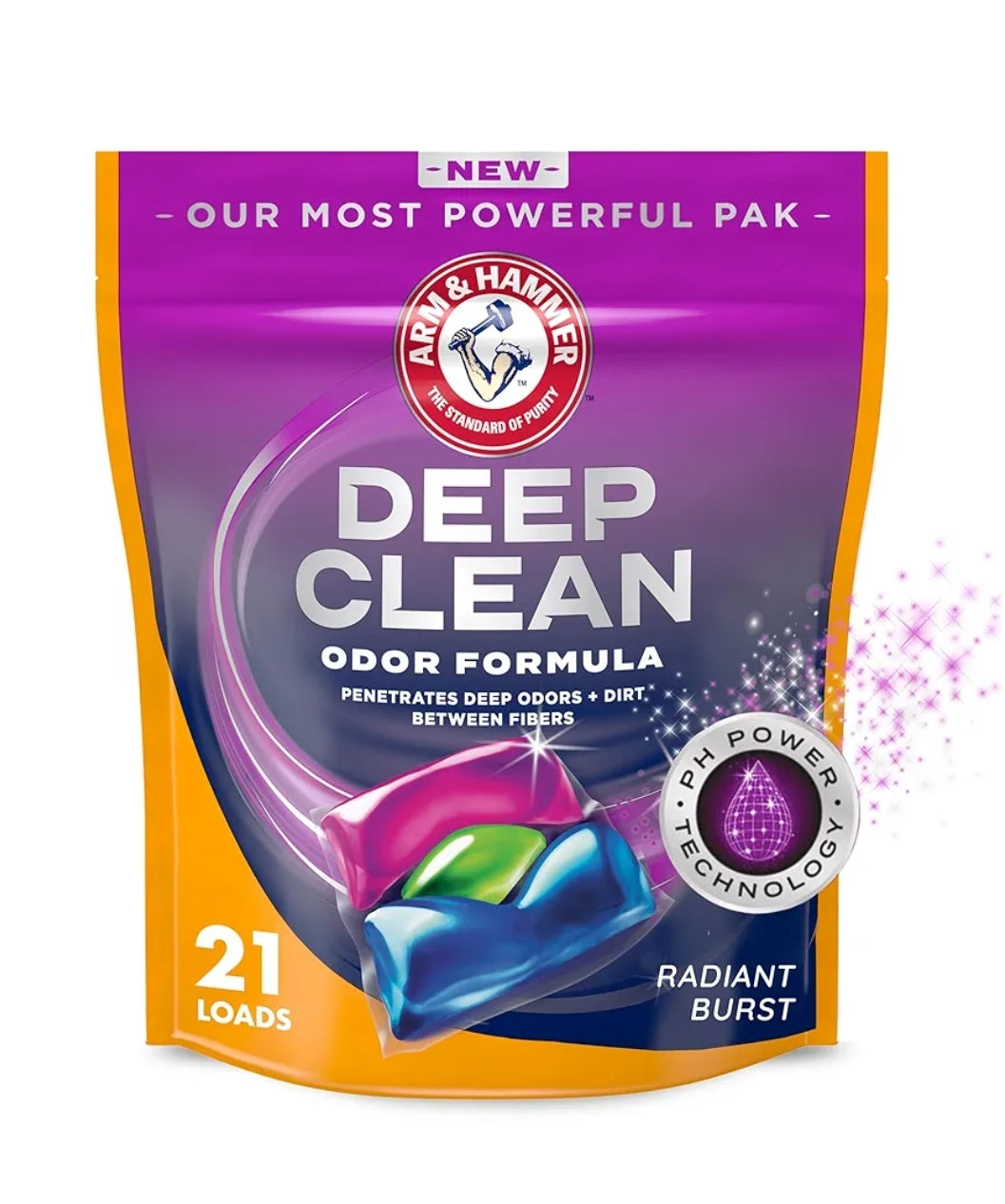 ARM & HAMMER Deep Clean Odor Formula Laundry Detergent Power Paks (21 ct.)
