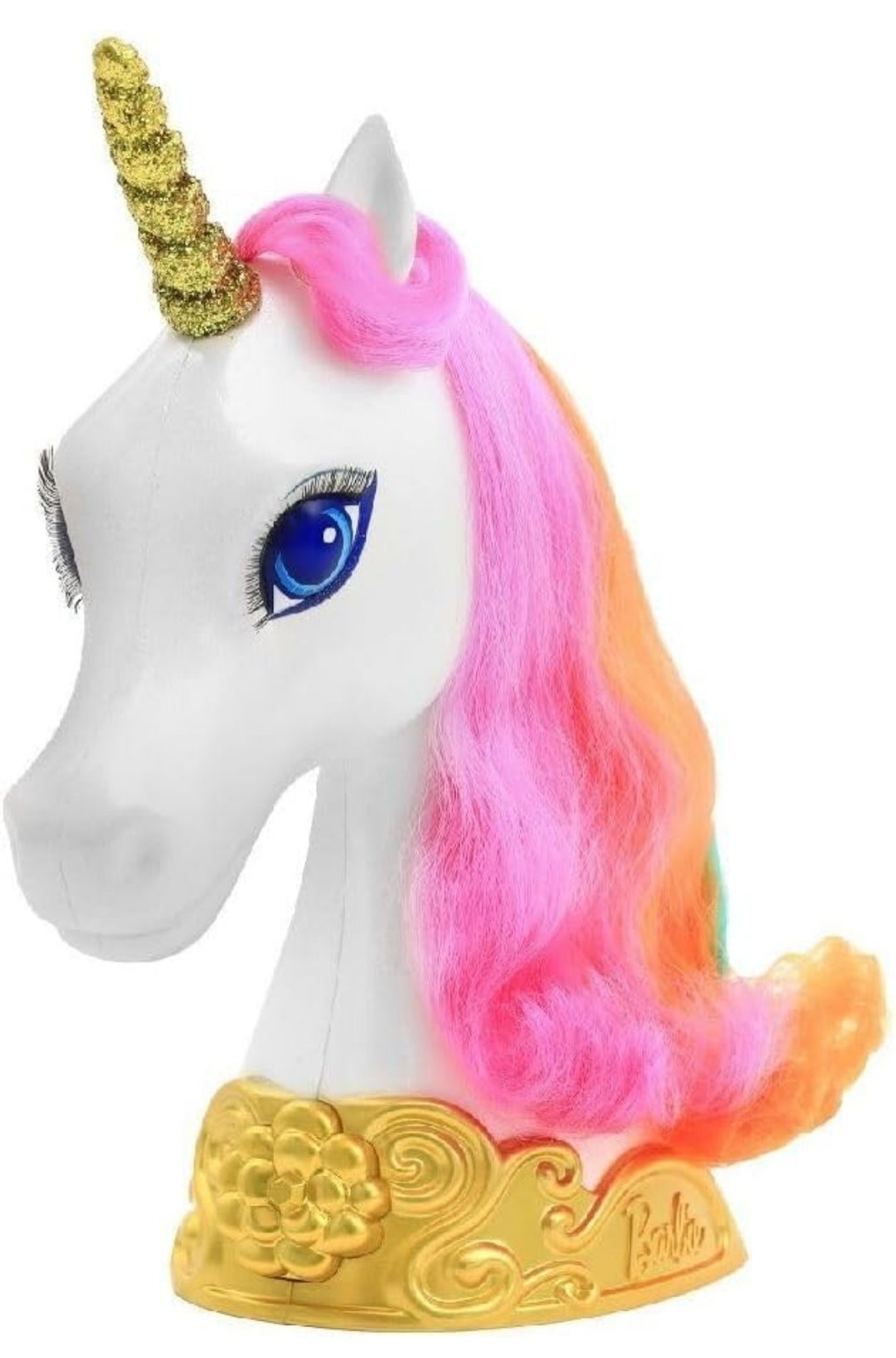 Barbie Dreamtopia 12-inch Unicorn Styling Head with Accessories, 10-pieces, Rainbow Hair, Kids Toys for Ages 3 Up by Just Play
