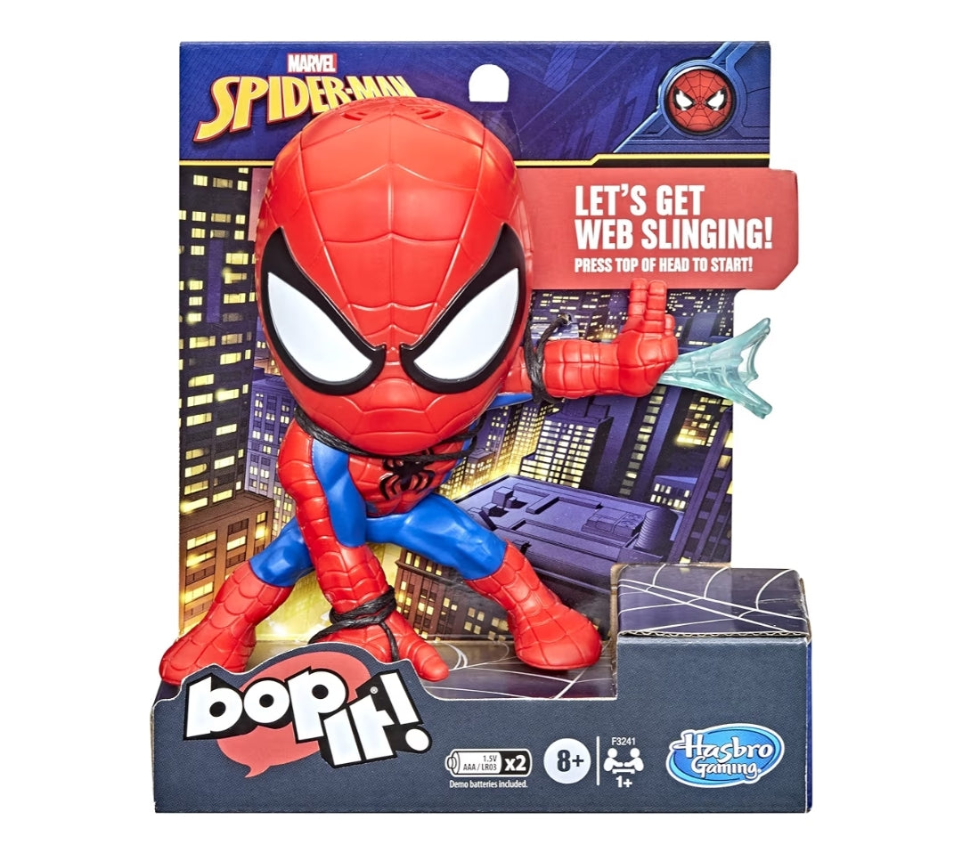 Hasbro Gaming Bop It! Marvel Spider-Man Edition Marvel Toys, 1 or More Players, Ages 8 and Up