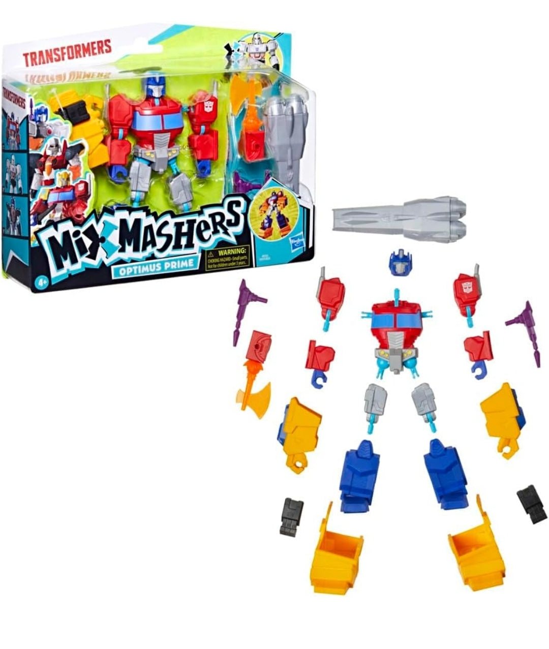 Transformers MixMashers Optimus Prime Custom Mix-and-Match Deluxe Action Figure & Accessories, 5-Inch (12 cm) Robot Toys for Kids, Ages 4+
