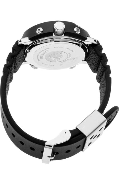 Seiko Hibried Duikhorlosie vir Mans - Prospex - Sonkrag, met Swart Wyserplaat, Liggewig Kas, en Stophorlosiefunksie, 200m Waterbestand