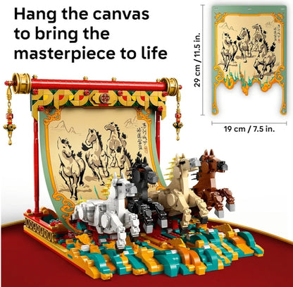 LEGO Lentefees Galoppende Perd Doek Kinders Bou Speelding - Jaar van die Perd Speelding - Boubare Chinese Nuwejaar Versiering