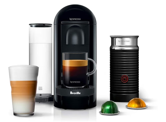 Nespresso Breville Vertuo Plus Coffee and Espresso Maker with Aeroccino Milk Frother by Breville - Ink Black