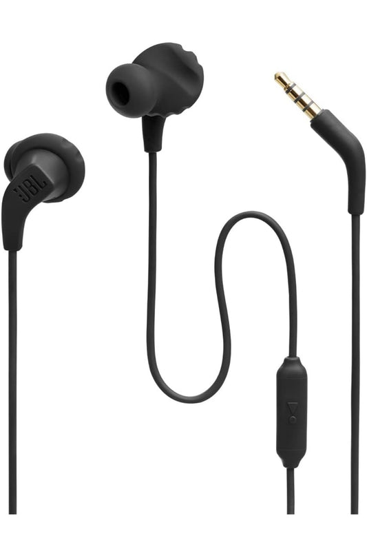 JBL Endurance Run 2 Wired - Waterproof Wired Sports in-Ear Headphones, Pure Bass -  (Black)