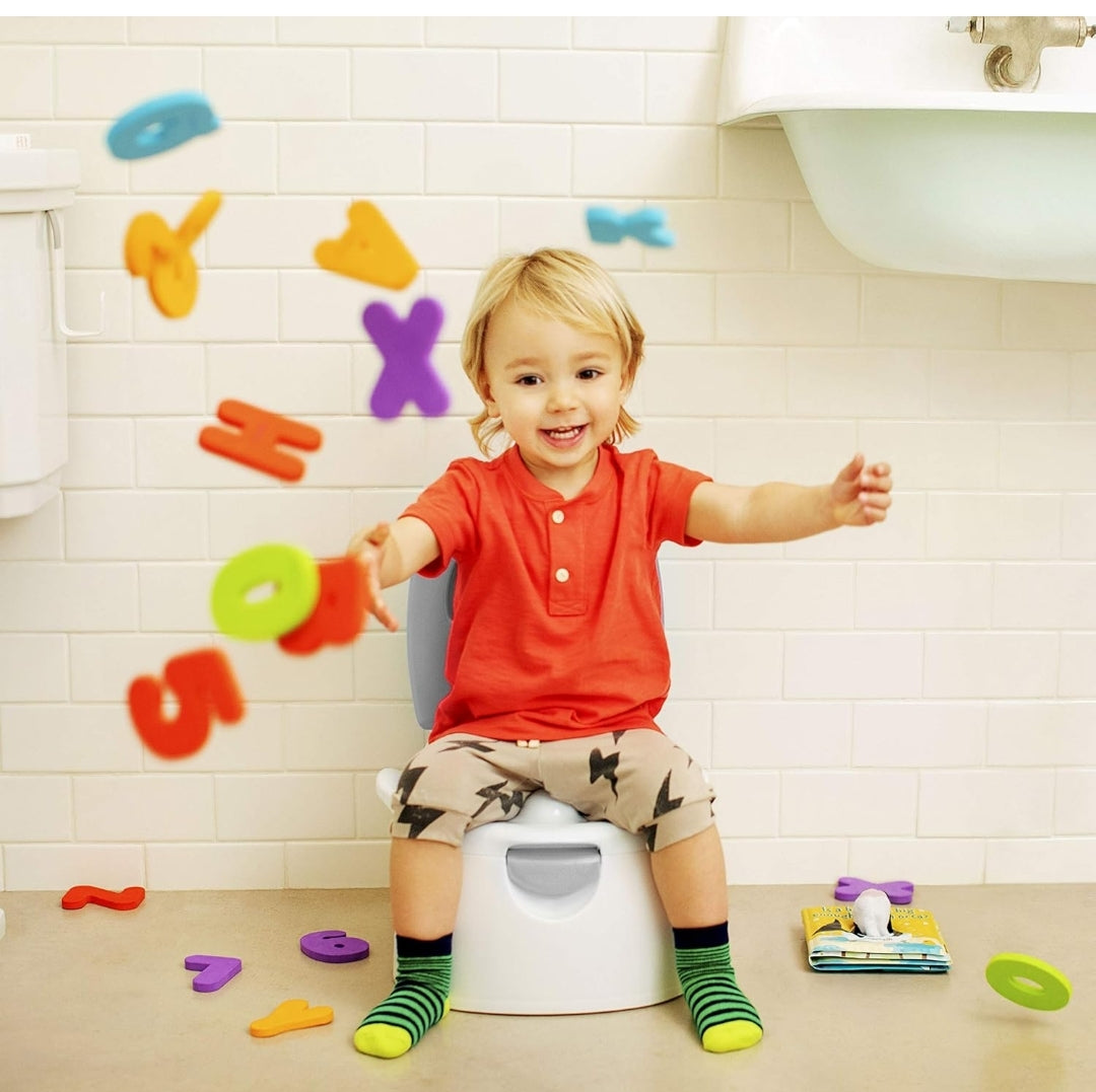 Munchkin Arm & Hammer Multi-Stage 3-in-1 Potty Seat, (Potty Chair, Trainer Ring and Step Stool) - Grey