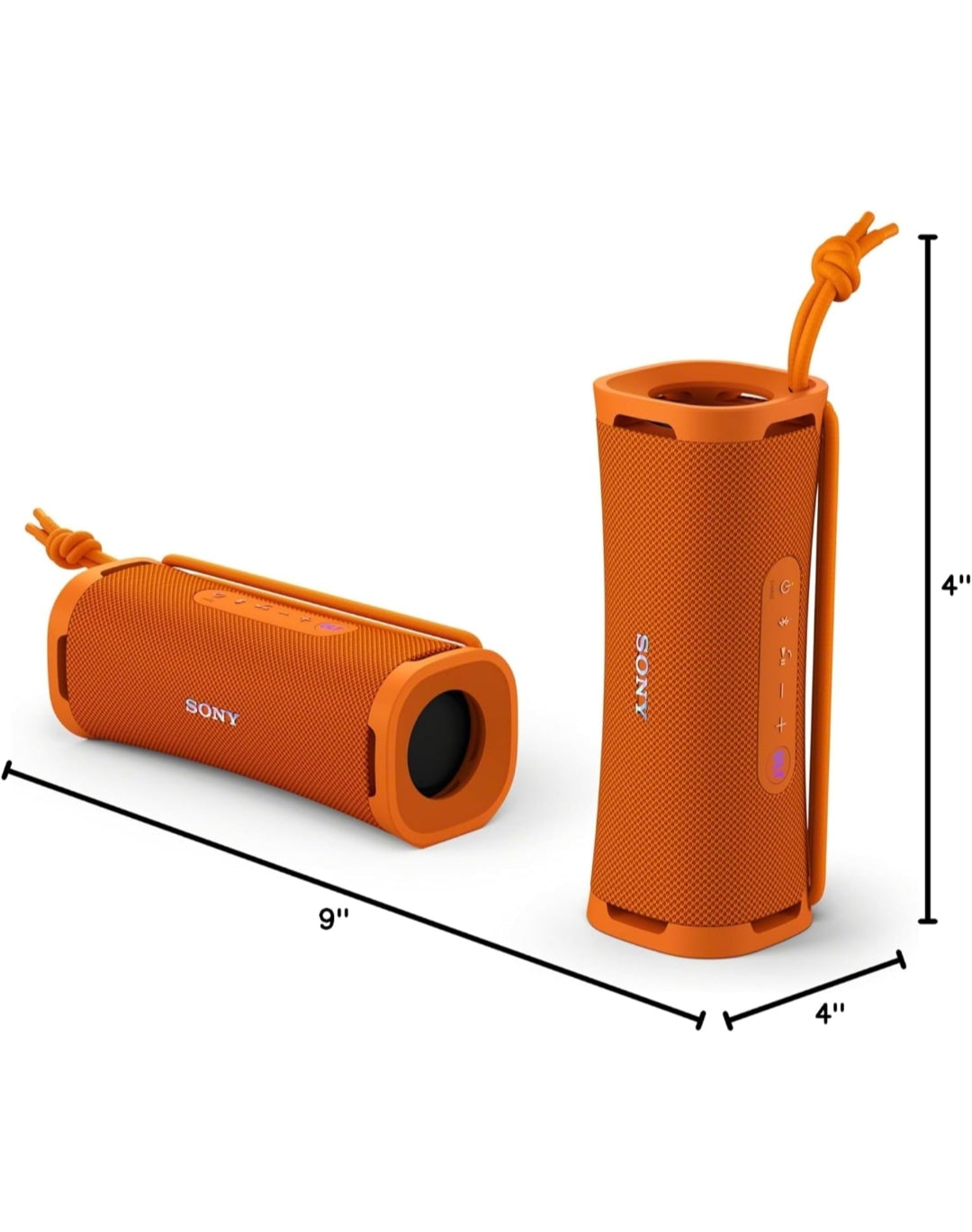Sony ULT Field 1 Waterdigte Draagbare Bluetooth-luidspreker, Verbeterde Bas, 12h Batterylewe, IP67 Gegradeer Stofdig Skokdig Roesdig, Aftrekbare Band - Oranje